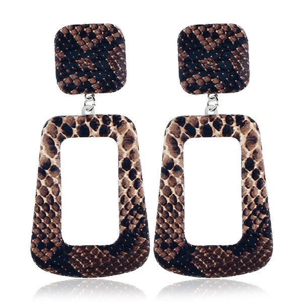 

s1343 fashion jewelry snake pattern earrings geometric snake earrings, Silver