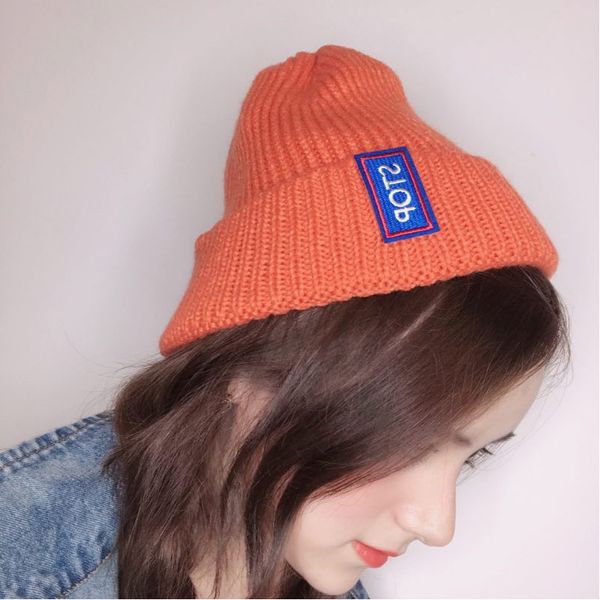 

rosassy cotton letter knitted beanies hats for women men trendy casual warm winter hip hop beanie cap hats drop ship, Blue;gray