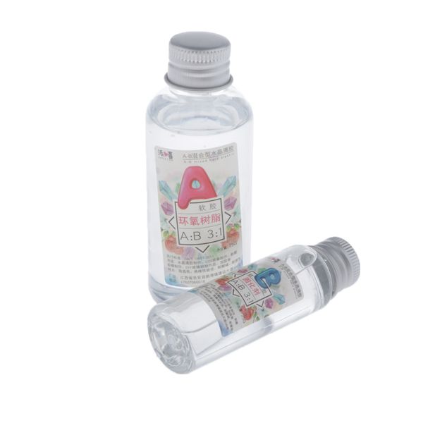 

1 set ab clear crystal epoxy resin glue for diy crafts 3:1 100g