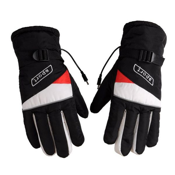 

12v motorcycle bike winter warm gloves electric heated gloves waterproof fashion ski for outdoor work riding drop ship, Black