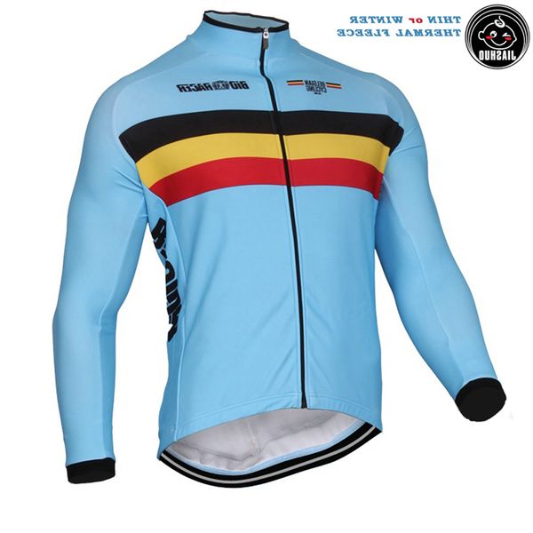 

new thin or winter thermal fleece belgium belgian jiashuo classical race team long cycling jersey / shirts & breathable customized, Black