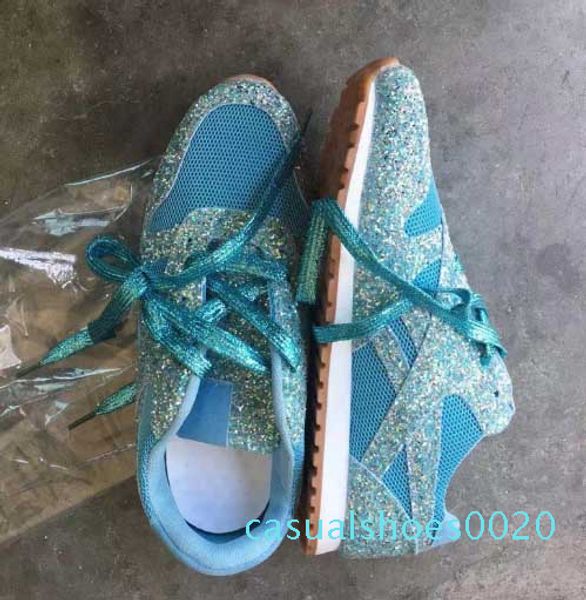 

6 colors shiny sequins rhinestone diamond high platform shoes casual sneaker women designer black blue red pink eu 35-43 c20