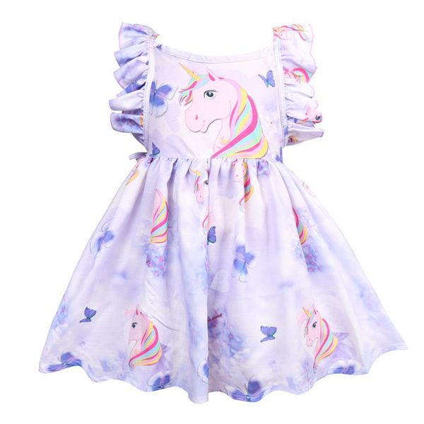 

2 colors unicorn for girls dresses ins summer girls dresses kids designer clothes girls sleeveless kids clothing dhl jy21, Red;yellow