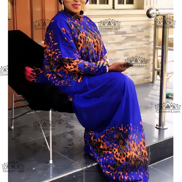 

2019 new african loose design chiffon long sleeve dashiki dress for lady xfcx#, Red