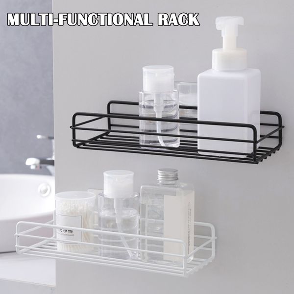 

iron kitchen bathroom shower shelf storage suction basket caddy rack aug889