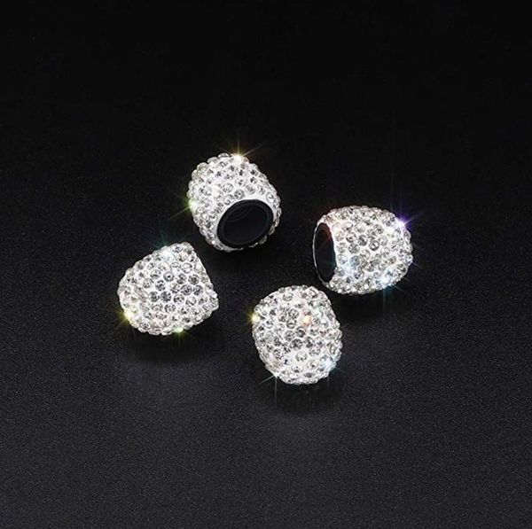

4pcs/set car tire valve caps shining rhinestone dustproof covers universal diy