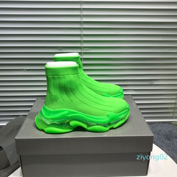 

luxury designer new paris speed trainers knit sock shoe original mens womens sneakers high casual shoes with box z02, Black