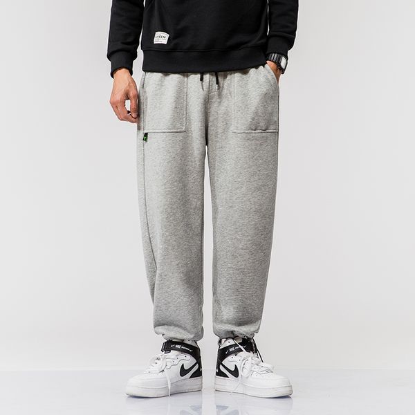 

20 spring japanese plus size loose casual grey ps mens pants casual brand pant for men, Black