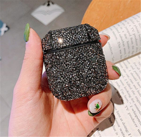 

luxury diamond shining glistening wave point airpods1/2 case for apple airpods1/2 protector cover for air pods airpod cell phone case