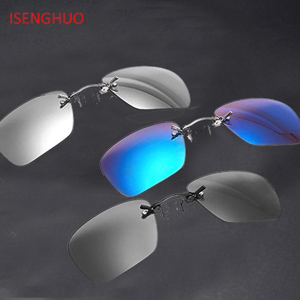 

isenghuo 3 pack rectangular clip on nose polarized sunglasses mini small black matrix morpheus movie eyewear with box, White;black