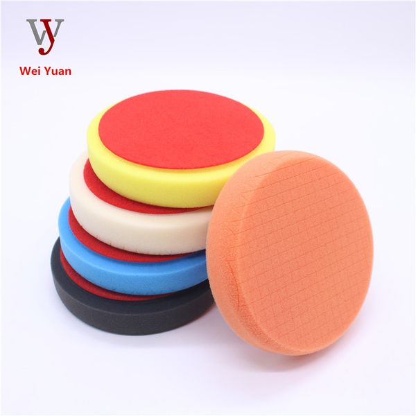 

car polishing 6-inch grid polishing sponge wheel mirror recovery disk grid grooving flocked self-adhesive sponge wheel