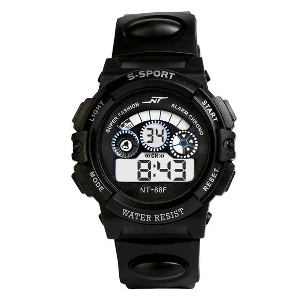 

fashion men's watches clock waterproof mens boy's digital led alarm date sports wrist watch silicone band male reloj hombre, Slivery;brown