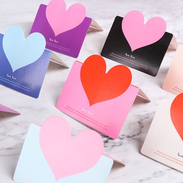 

10pcs love heart shape place invitations cards name message greeting card valentine's day gift wedding party table decor
