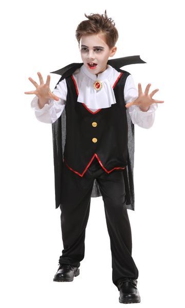 

children's halloween role play the hero the new boy kids vampire costumes halloween cosplay costume purim party dress, Black;red