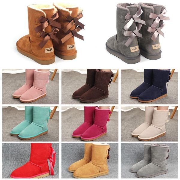 

2019 цветок розетка wgg боути женская мода ботильоны австралия классический черный серый каштан темно-синий женщины девушка снегоступы разме, Black