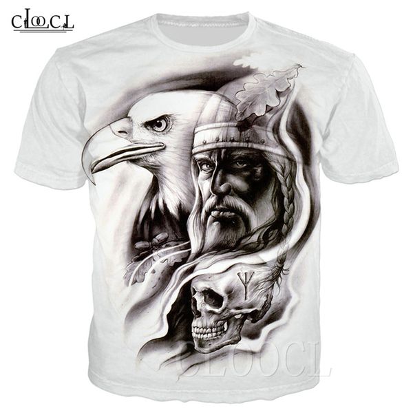 

Fashion Nordic Viking Tattoo Art Skull T Shirt Women Men Pirates 3D Print T-shirts Vikings King Short Sleeve Casual Tops