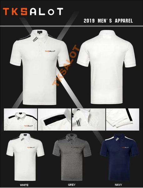 

100/color tksalot short t shirt men's professional golf t shirt, Black;blue