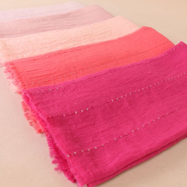 

women's plain paillette glitter scarf wrinkle cotton viscose scarves headband wrap muslim crumple scarves/scarf 180*90cm