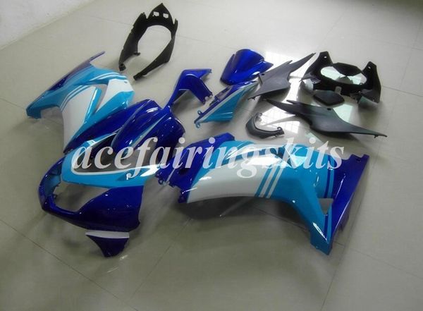 

4 gifts injection mold new abs motorcycle full fairings set fit for kawasaki ninja250r ex250 zx250r 250 2008 - 2014 body set light dark blue