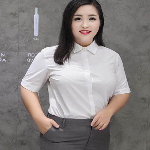 

plus size 9xl turn-down collar white chemisier blouses ladies 2020 and blouses womens mujer dj674