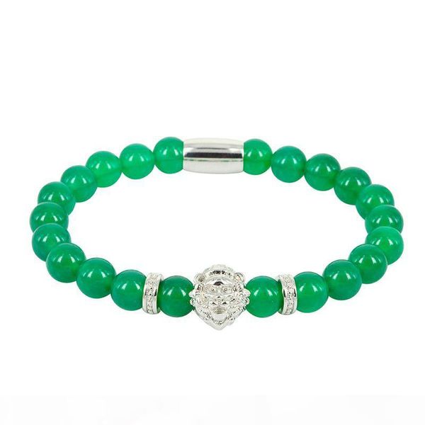 

fashion-natural fresh драгоценного камня четки струнного браслет с львиной голова, голова льва имеет четыре цвета может быть выбрать, Black