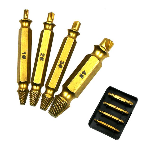 

4-5pcs/set damaged screw extractor drill bits guide broken speed out easy out bolt stud stripped screw remover stud reverse tool