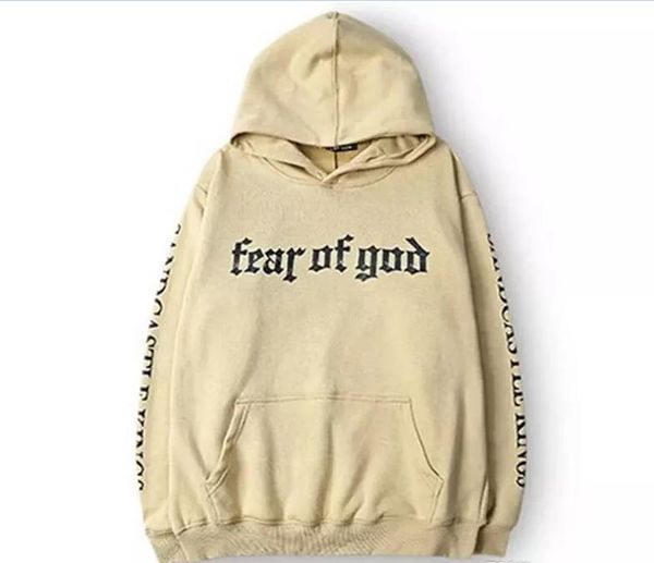

men brand fear of god hoodie beige purpose tour sweatshirt gorilla wear hiphop sweatshirt skateboard wes hoodies, Black