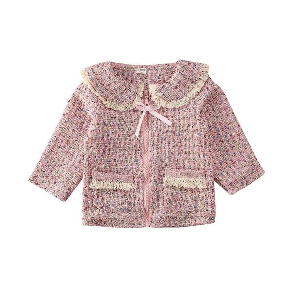 

2020 fall winter kids baby girls coats outerwear elegant tassels collar jacket children girl long sleeve r sequins coats 0-5y, Blue;gray