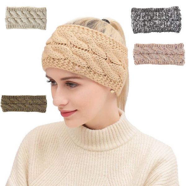 

knitted headband 20 colors winter warmer head wrap hairband acrylic crochet fashion hair band beanie party headband an2580