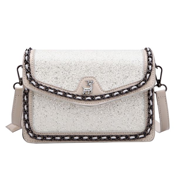 

fashion shiny messenger bag ladies retro patent leather diagonal small square bag girl chain shoulder
