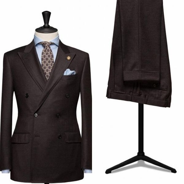 

popular double-breasted groomsmen peak lapel groom tuxedos groomsmen man suit mens wedding suits bridegroom (jacket+pants+tie) b234, Black;gray