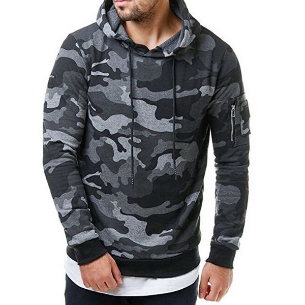 

nibesser camouflage men's hoodie sweatshirt fashion printed pullover sweatshirts streetwear hip hop men's hoodie sweatshirt, Black