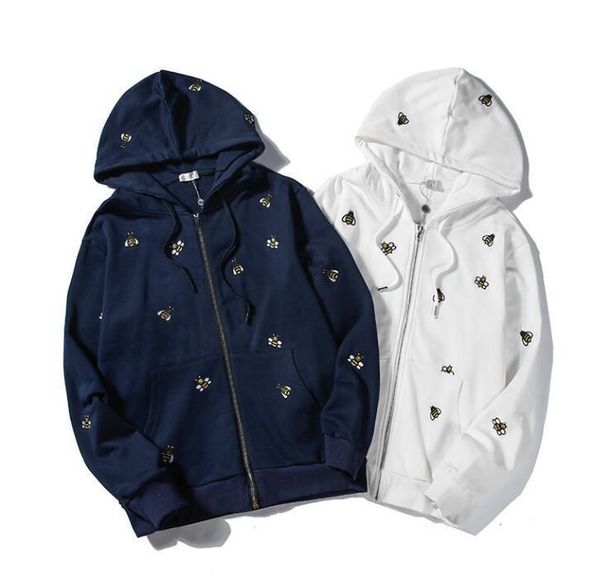 

luxury designer hoodies for mens sweatshirt with bees patterns fashion brand hoodie spring pullover hoodies for men clothing m-2xl, Black