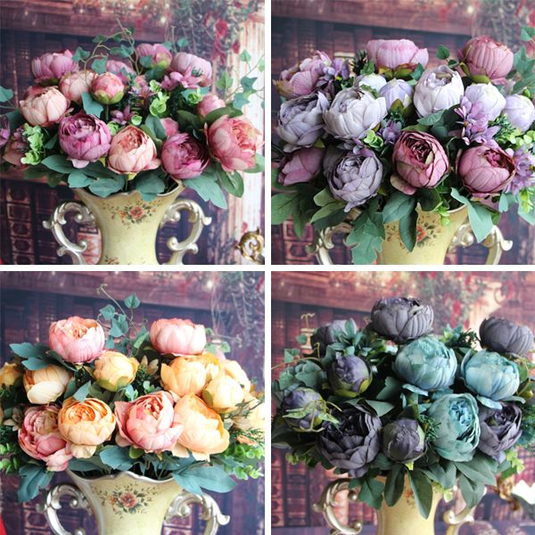 

artificial peony silk flowers bridal hydrangea decor flower arrangement