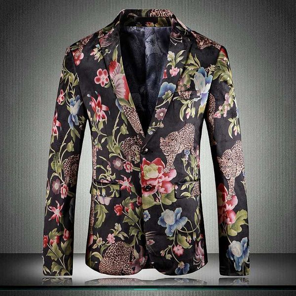 

mens blazer luxury allover printed prom blazers men plus size 4xl 5xl digital printing party nightclub slim male blazer, White;black