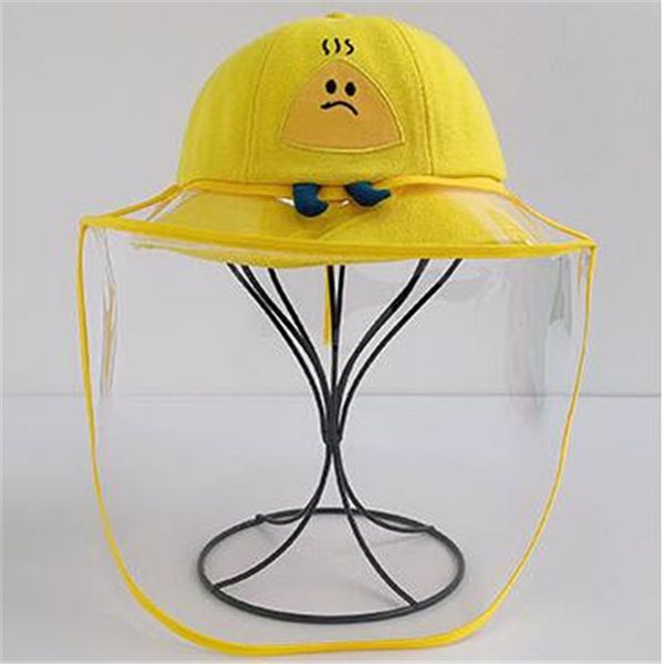

kids hats summer cotton baby anti-fog hat anti-spray eye protection fisherman removable hat summer transparent outdoor, Yellow
