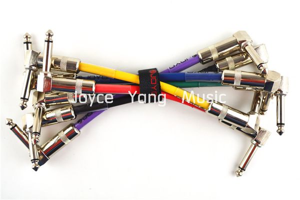 

6 pack joyo colorful metal 1/4 right angle electric guitar effect pedal patch cord cables ing