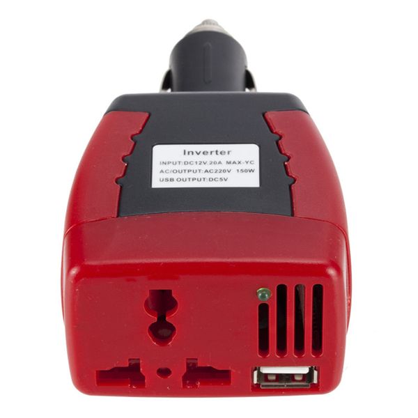 

150w dc 12v to ac 220v cigarette lighter power supply car power inverter adapter with 0.5a usb charger port audio transformer 35
