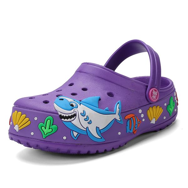 

summer children garden shoes kids sandals slippers croc cartoon slides sandals clogs boys comfortable toddler pool beach slipper, Black;red