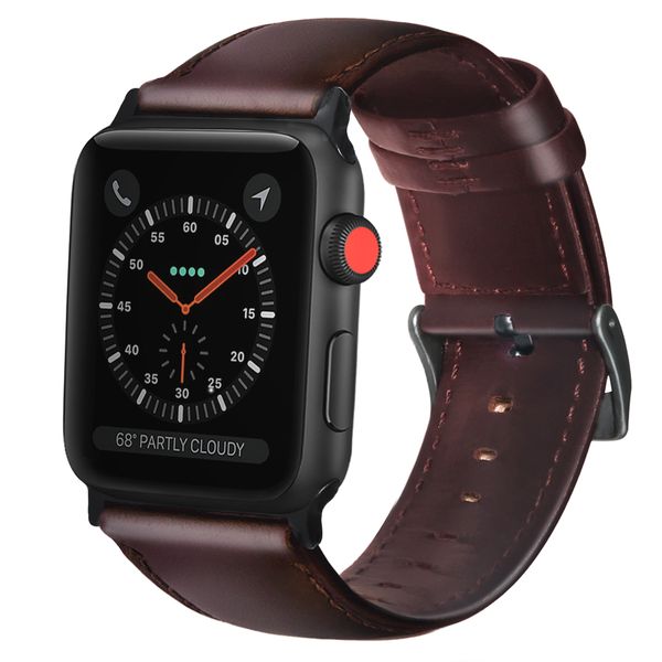 

Oil Wax Leather Bracelet For Apple Watch Band 42mm 38mm / 44mm 40mm Series 4 3 2 For Apple Watch Strap iWatch Watchband