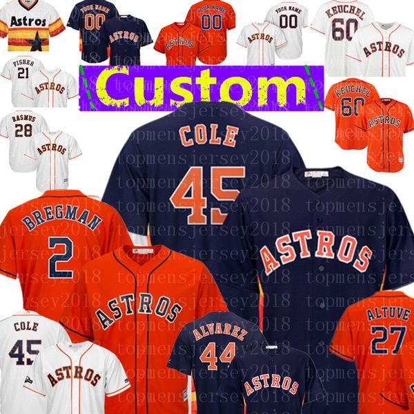 

45 Gerrit Cole 44 Yordan Alvarez 2 Alex Bregman 27 Jose Altuve Justin Verlander Yuli Gurriel Keuchel Jake Marisnick Jersey Custom Astro