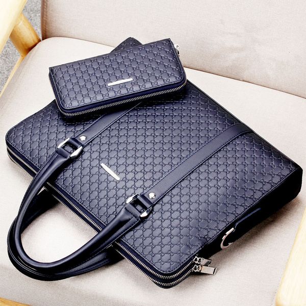 

double layers men's microfiber synthetic leather business briefcase casual shoulder bag messenger bag laphandbag travel
