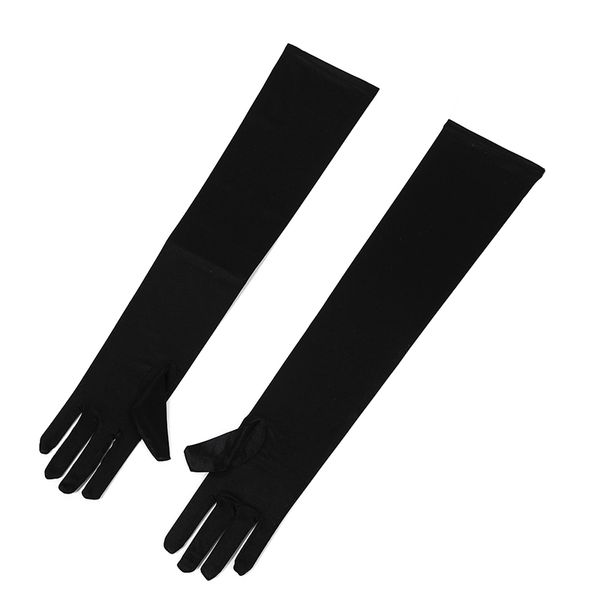 

pair of long gloves black 50cm emo punk party, Blue;gray