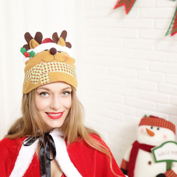 

2018 chic cartoons santa claus /snowman /elk christmas hats cute funny festival style christmas hats