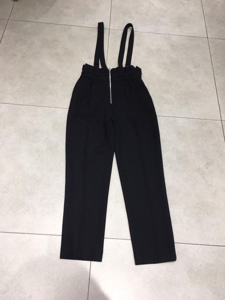 

2019 ladies fashion loose british retro overalls 1115, Black;white