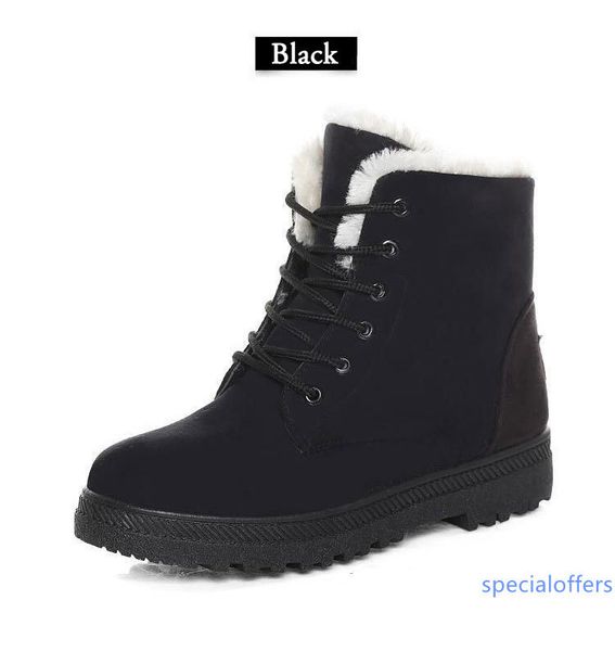 

0808 cqc13 womens winter suede leather boots snowball flat half boot ladies black warm knee boots designer botas
