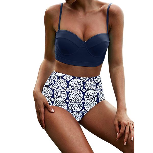 

2019 high waist women bikinis swimwear swimuit female retro beachewear bikini set swimwear summer beach wear female bikini set n