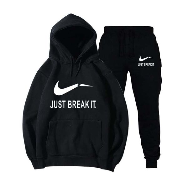 

new autumn arrival high just break it suit hoodie printed sportswear men sweatshirt hip-hop male hooded hoodies hoody clothing, Black