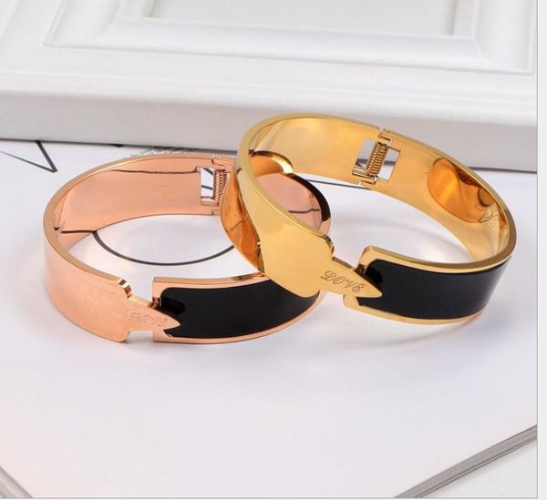 

titanium steel bracelet for men and women 18k rose gold lovers, Golden;silver