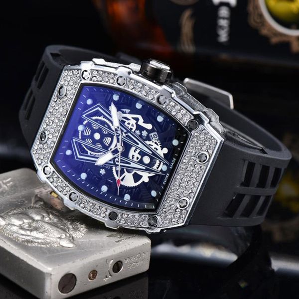 

selling swiss brand rm 27-03 mens watches diamond case iced out watch quartz movement watches for men designer watches, Slivery;brown